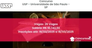 Concurso Público 881 usp universidade de sao paulo sp 26 vagas setembro 2025