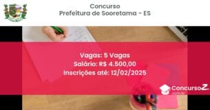 Concurso Público 916 prefeitura de sooretama es 5 vagas junho 2025