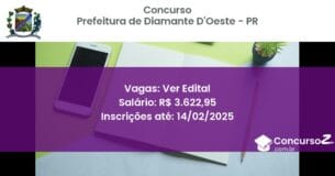 Concurso Público 921 prefeitura de diamante doeste pr ver edital junho 2025