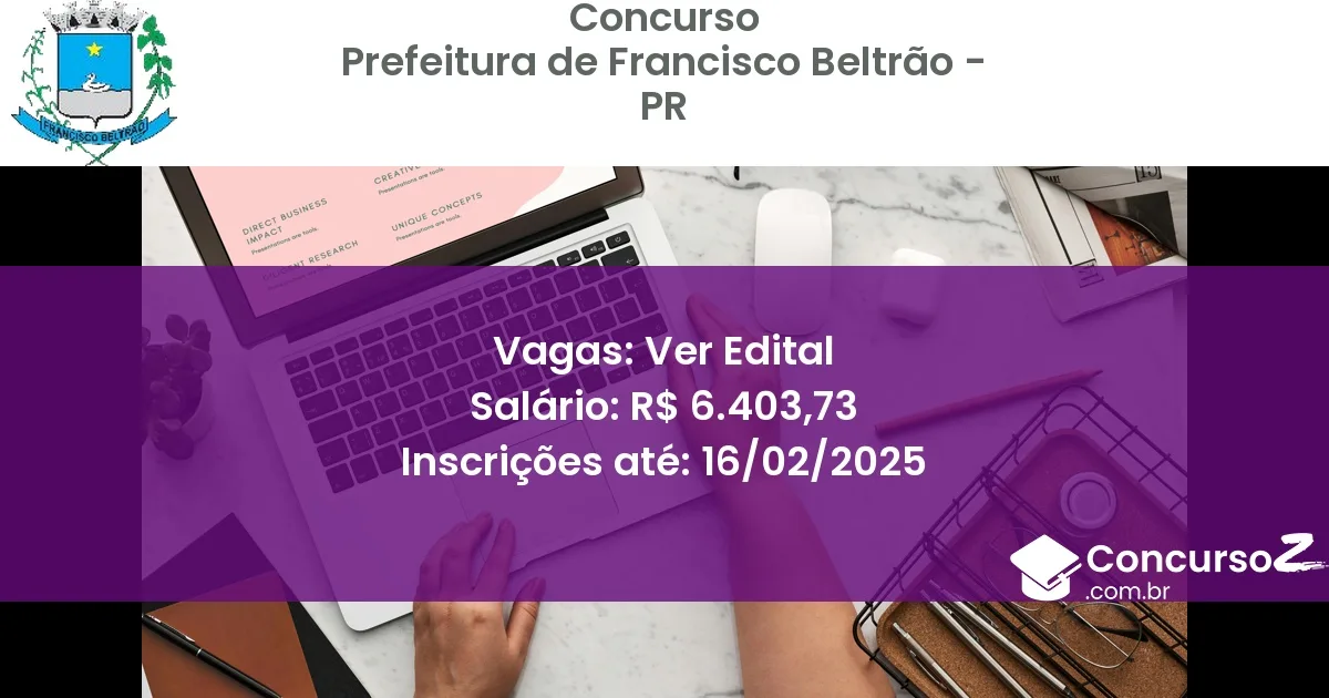 Concurso Público 924 prefeitura de francisco beltrao pr ver edital junho 2025