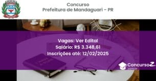 Concurso Público 927 prefeitura de mandaguari pr ver edital setembro 2025