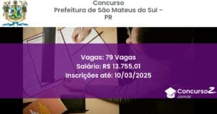 Concurso Público 932 prefeitura de sao mateus do sul pr 79 vagas junho 2025
