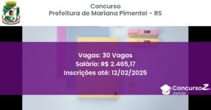 Concurso Público 946 prefeitura de mariana pimentel rs 30 vagas julho 2025