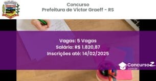 Concurso Público 957 prefeitura de victor graeff rs 5 vagas junho 2025