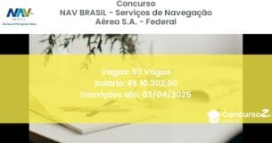 Concurso Público 1395-nav-brasil-servicos-de-navegacao-aerea-sa-federal-93-vagas atualizado em March de 2025