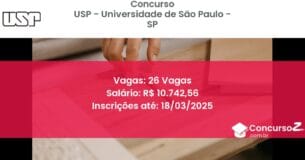 Concurso Público 1398 usp universidade de sao paulo sp 26 vagas junho 2025