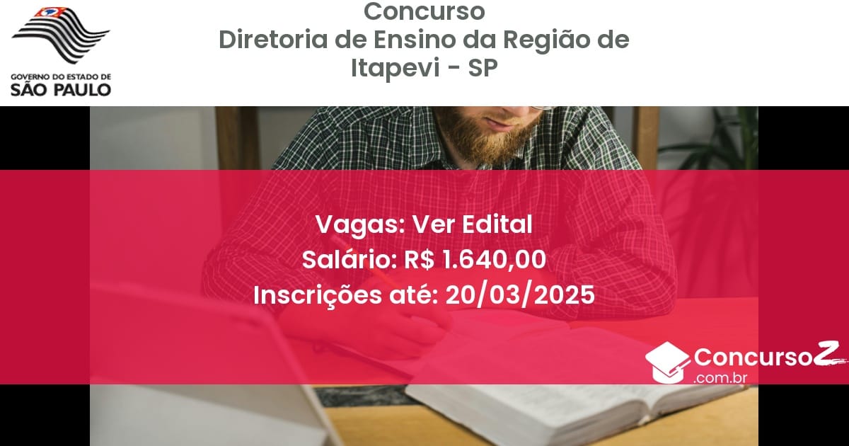 Concurso Público 1409 diretoria de ensino da regiao de itapevi sp ver edital junho 2025