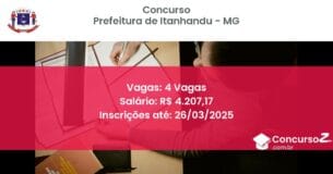 Concurso Público 1500 prefeitura de itanhandu mg 4 vagas junho 2025