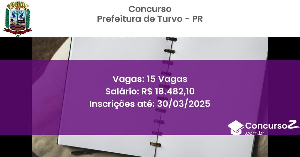 Concurso Público 1546-prefeitura-de-turvo-pr-15-vagas atualizado em March de 2025