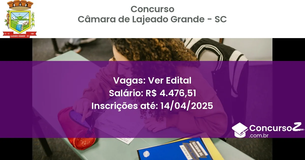 Concurso Público 1579 camara de lajeado grande sc ver edital junho 2025