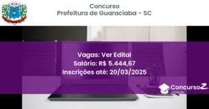 Concurso Público 1597 prefeitura de guaraciaba sc ver edital junho 2025