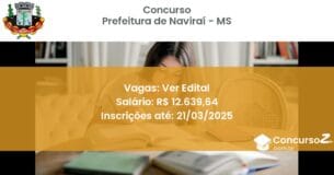 Concurso Público 1633 prefeitura de navirai ms ver edital junho 2025