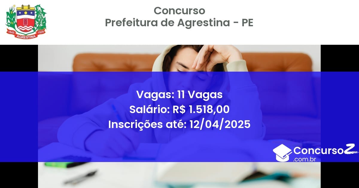 Concurso Público 1681-prefeitura-de-agrestina-pe-11-vagas atualizado em March de 2025