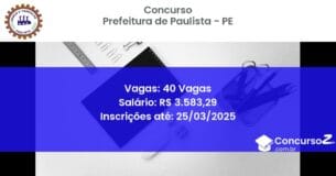 Concurso Público 1683 prefeitura de paulista pe 40 vagas junho 2025