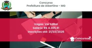 Concurso Público 1722 prefeitura de albertina mg ver edital julho 2025