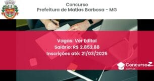 Concurso Público 1727 prefeitura de matias barbosa mg ver edital junho 2025