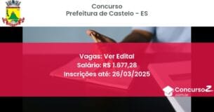 Concurso Público 1737 prefeitura de castelo es ver edital junho 2025
