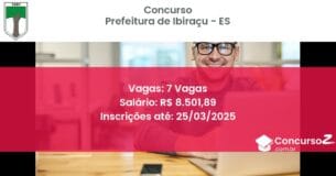 Concurso Público 1739 prefeitura de ibiracu es 7 vagas junho 2025