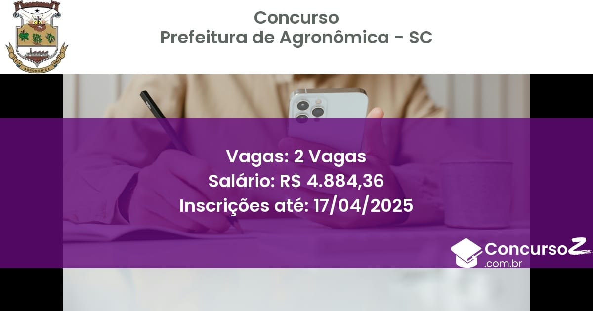 Concurso Público 1785-prefeitura-de-agronomica-sc-2-vagas atualizado em March de 2025