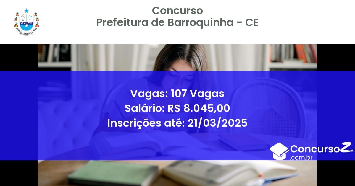 Concurso Público 1819 prefeitura de barroquinha ce 107 vagas junho 2025