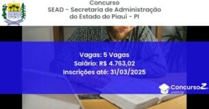 Concurso Público 1834-sead-secretaria-de-administracao-do-estado-do-piaui-pi-5-vagas atualizado em March de 8211