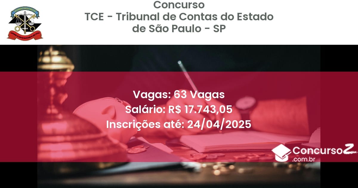 Concurso Público 1859-tce-tribunal-de-contas-do-estado-de-sao-paulo-sp-63-vagas atualizado em March de 2025