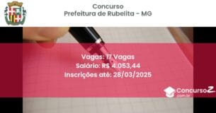 Concurso Público 1899-prefeitura-de-rubelita-mg-17-vagas atualizado em March de 2025