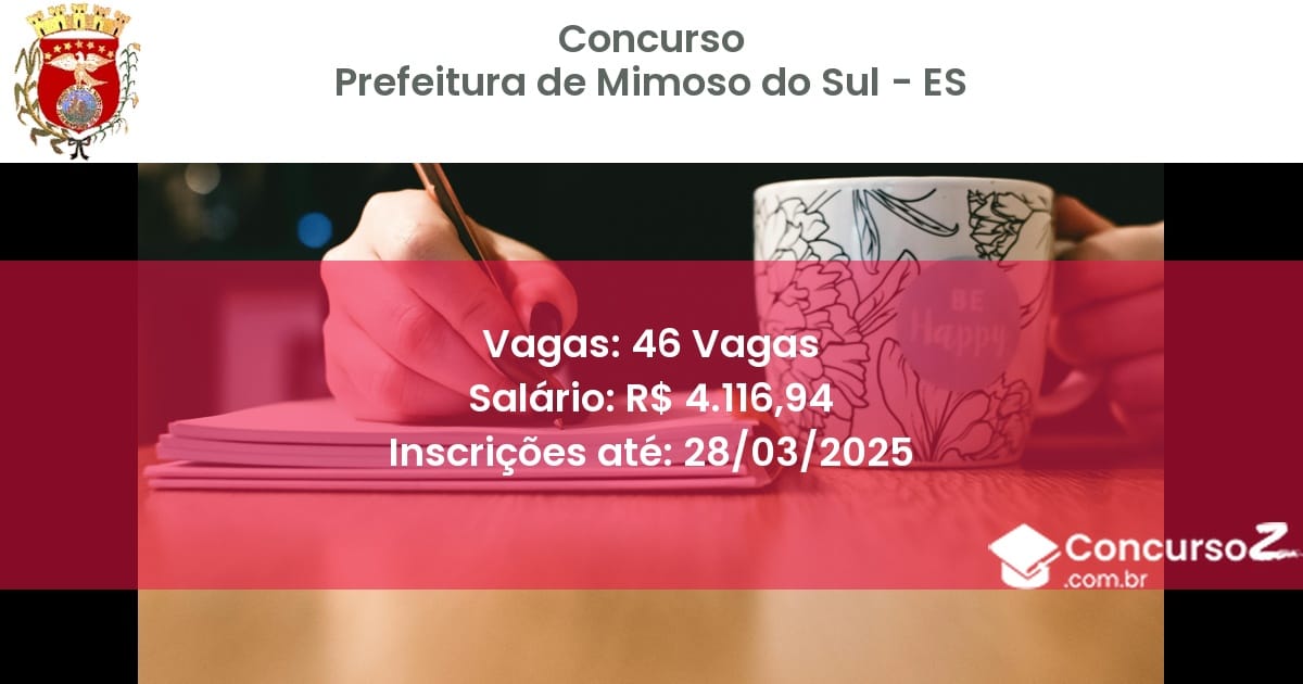 Concurso Público 1910-prefeitura-de-mimoso-do-sul-es-46-vagas atualizado em March de 2025
