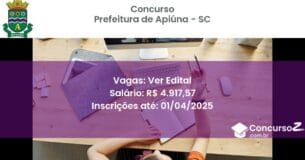 Concurso Público 2037 prefeitura de apiuna sc ver edital junho 2025