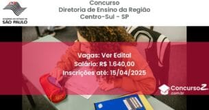 Concurso Público 2098 diretoria de ensino da regiao centro sul sp ver edital junho 2025