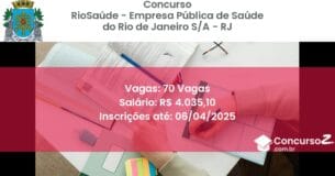 Concurso Público 2140 riosaude empresa publica de saude do rio de janeiro sa rj 70 vagas junho 2025
