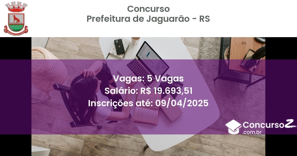 Concurso Público 2183 prefeitura de jaguarao rs 5 vagas junho 2025