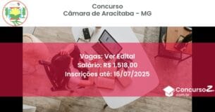 Concurso Público 2267 camara de aracitaba mg ver edital maio 2025