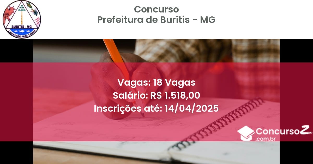 Concurso Público 2277 prefeitura de buritis mg 18 vagas junho 2025