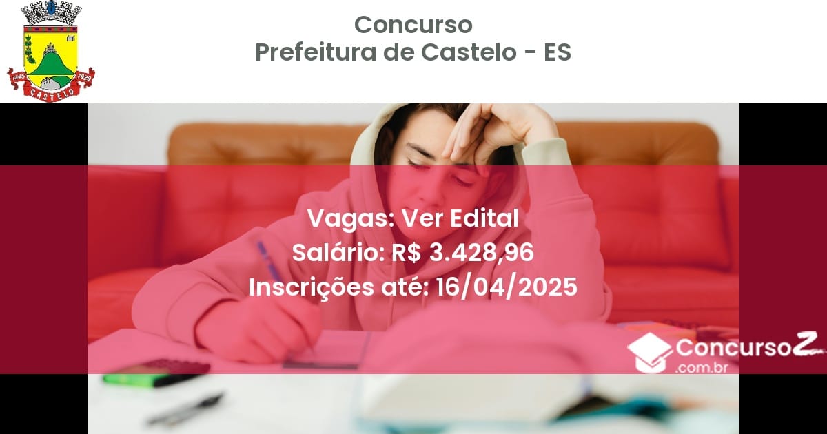 Concurso Público 2294 prefeitura de castelo es ver edital julho 2025