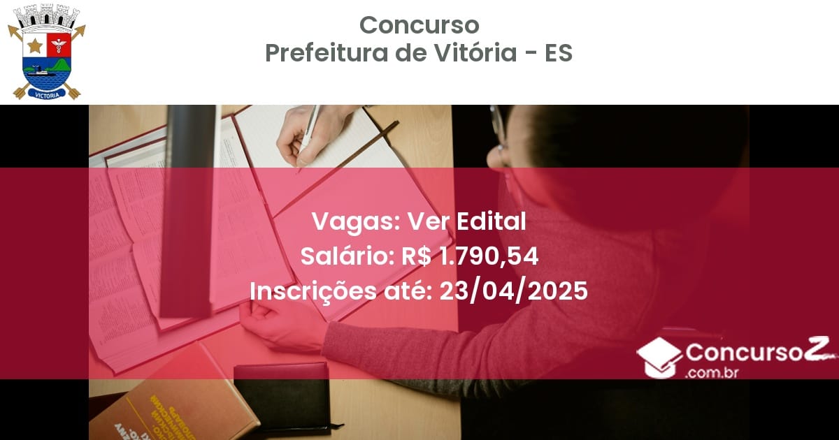 Concurso Público 2300 prefeitura de vitoria es ver edital julho 2025