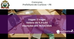 Concurso Público 2306 prefeitura de curiuva pr 2 vagas junho 2025