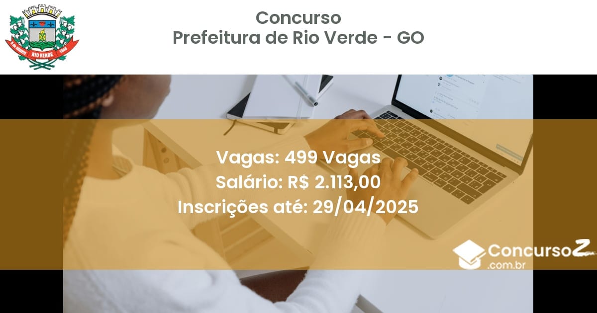 Concurso Público 2352 prefeitura de rio verde go 499 vagas julho 2025