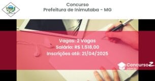 Concurso Público 2437 prefeitura de inimutaba mg 2 vagas junho 2025