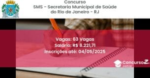 Concurso Público 2536 sms secretaria municipal de saude do rio de janeiro rj 63 vagas junho 2025