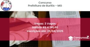 Concurso Público 2622 prefeitura de buritis mg 3 vagas maio 2025
