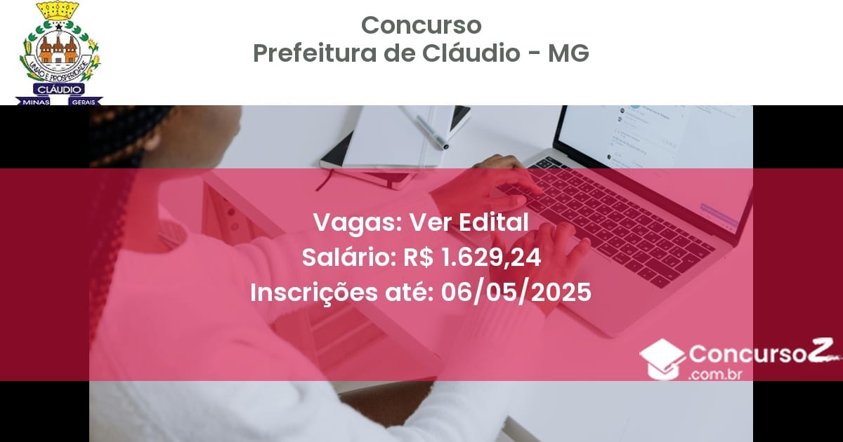 Concurso Público 2666 prefeitura de claudio mg ver edital junho 2025