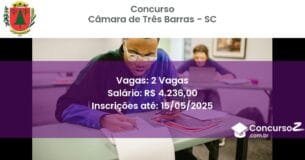 Concurso Público 2681 camara de tres barras sc 2 vagas junho 2025