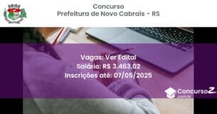 Concurso Público 2707 prefeitura de novo cabrais rs ver edital junho 2025