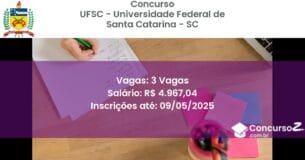 Concurso Público 2715 ufsc universidade federal de santa catarina sc 3 vagas junho 2025