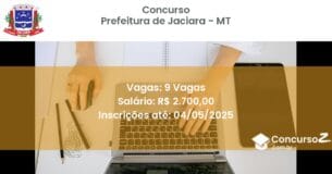 Concurso Público 2719 prefeitura de jaciara mt 9 vagas junho 2025