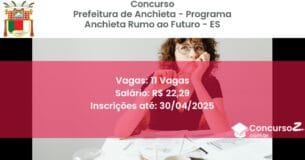 Concurso Público 2761 prefeitura de anchieta programa anchieta rumo ao futuro es 11 vagas junho 2025