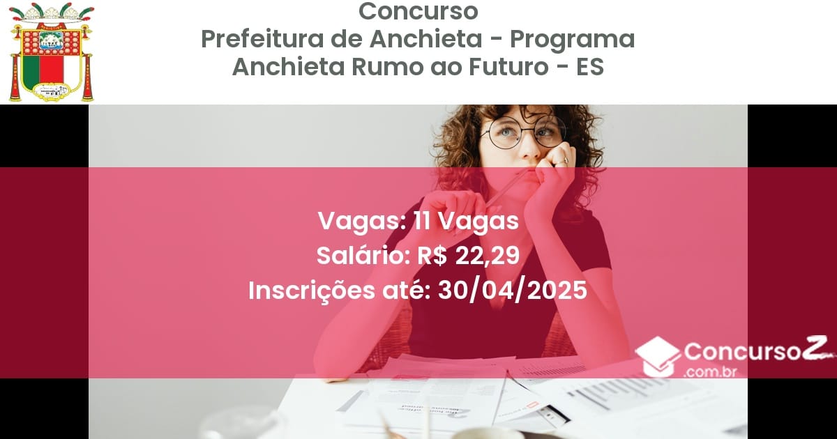 Concurso Público 2761 prefeitura de anchieta programa anchieta rumo ao futuro es 11 vagas junho 2025