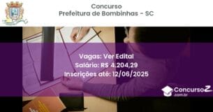 Concurso Público 2784 prefeitura de bombinhas sc ver edital junho 2025