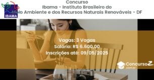 Concurso Público 2791 ibama instituto brasileiro do meio ambiente e dos recursos naturais renovaveis df 3 vagas junho 2025